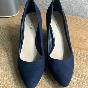 Navy Suede Pumps 9.5